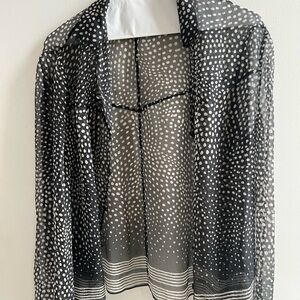 rag & bone Sheer Black and White Dotted Jacket